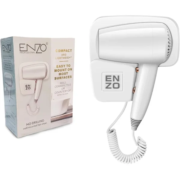 Enzo  Hair Dryer EN-6005
Compact, Lightweight, and Powerful - No Drilling Required